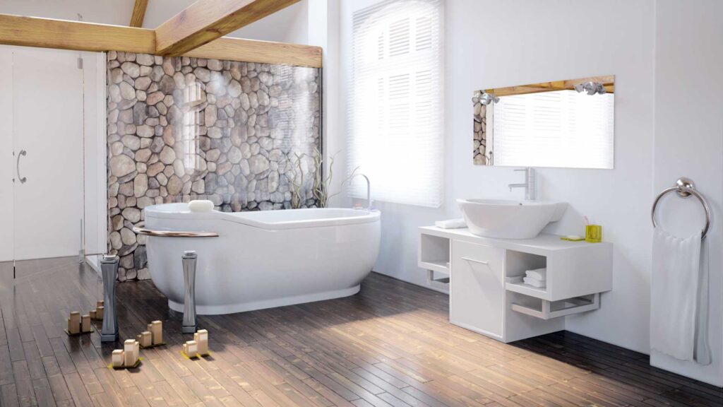 vintage elements into a contemporary bathroom